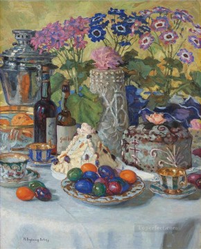 ニコライ・ペトロヴィッチ・ボグダノフ・ベルスキー Painting - イースターテーブル ニコライ・ボグダノフ・ベルスキー